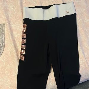 Victoria’s Secret pink yoga pants with sequins
